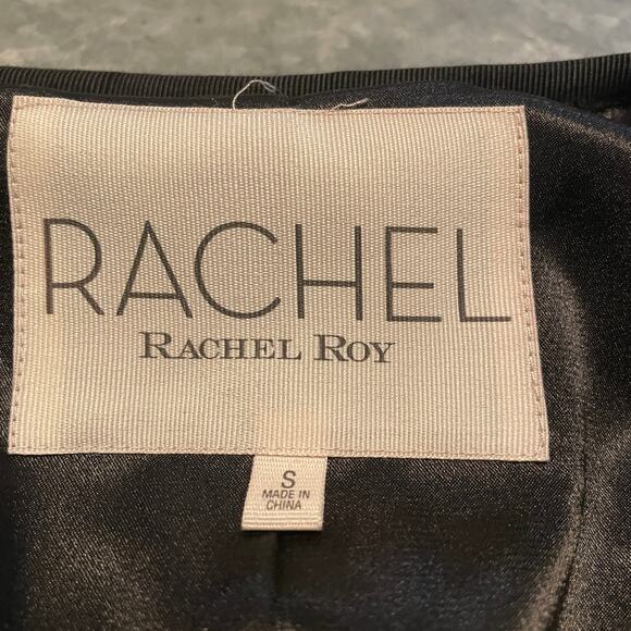 Rachel Roy Black Sequin Jacket Tunic Dress Small Full Zip Short Sleeve Pockets - Picture 5 of 12